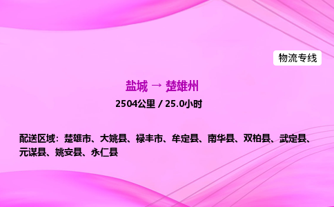 盐城到楚雄州货运公司_盐城到楚雄州物流专线_盐城到楚雄州物流公司