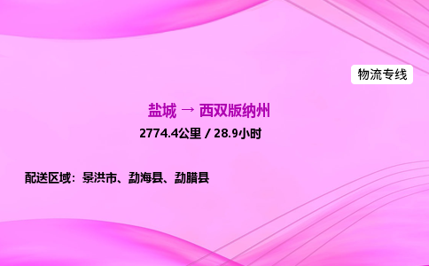 盐城到西双版纳州货运公司_盐城到西双版纳州物流专线_盐城到西双版纳州物流公司