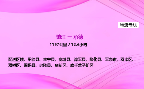 镇江到承德物流公司-镇江到承德货运专线（全/境-派送）