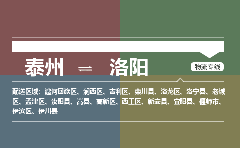 泰州到洛阳物流专线-高效便捷的泰州至洛阳专线