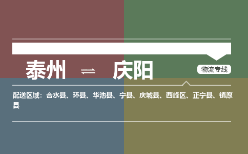 泰州到庆阳物流专线-高效便捷的泰州至庆阳专线