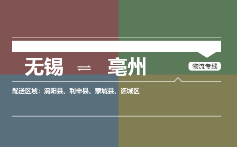 无锡到亳州物流专线,无锡到亳州物流公司「急件托运」