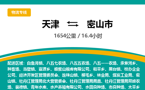 天津到密山市货运公司_天津到密山市物流专线「保证时效」