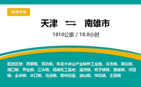 天津到南雄市物流专线-南雄市到天津货运公司-物流专线上门取货