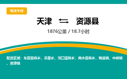 天津到资源县货运公司_天津到资源县物流专线日用工业品运输专线