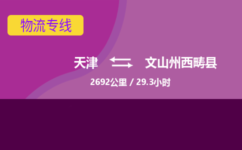 天津到文山州西畴县物流专线-文山州西畴县到天津货运公司-物流专线一站直达