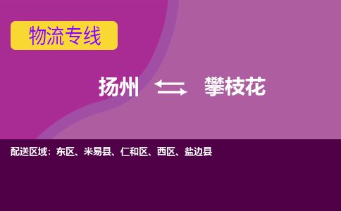 扬州到攀枝花物流专线-扬州至攀枝花货运公司-扬州到攀枝花物流公司