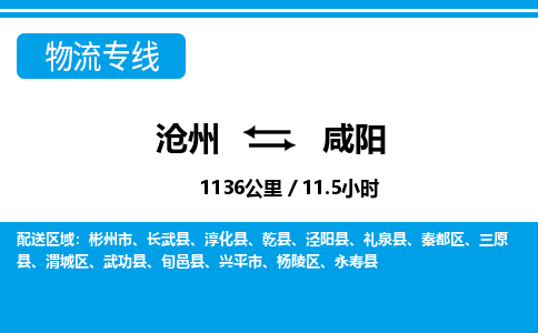 沧州到咸阳货运公司直达物流专线_沧州到咸阳物流公司回程车配货