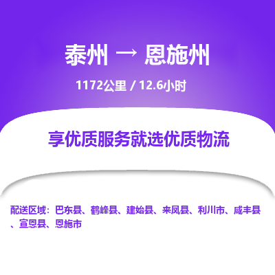 泰州到恩施州物流专线-高效便捷的泰州至恩施州专线